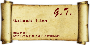 Galanda Tibor névjegykártya